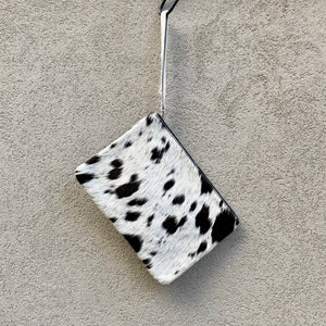 Kendal Reversible Cowhide Clutch Bag - Black White Speckled - KITTY KAT