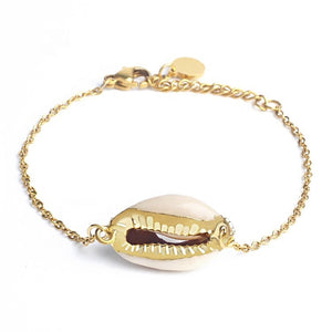 Arlo Cowry Shell 14K Gold Plated Anklet - KITTY KAT