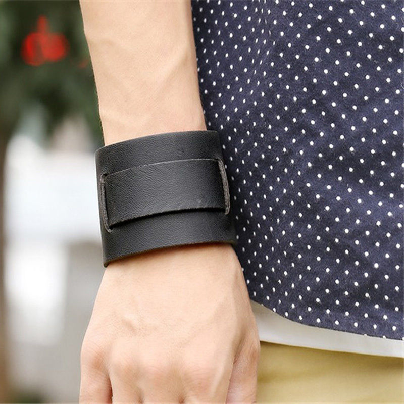 John Black Leather Mens Buckle Cuff - KITTY KAT