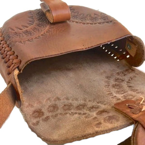 Alicia Tan Leather Hand Tooled Crossbody Bag - KITTY KAT