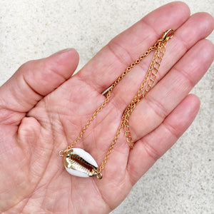 Arlo Cowry Shell 14K Gold Plated Anklet - KITTY KAT