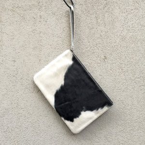 Kendal Reversible Cowhide Clutch Bag - Black White - KITTY KAT