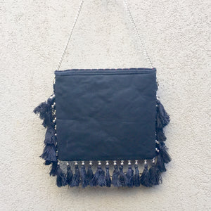 Jayne Bohemian Black Fringed Festival Clutch Bag - KITTY KAT