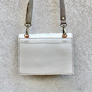 Star Cowhide and Leather Crossbody Clutch Bag - White, Silver Foil, Chocolate, Taupe - KITTY KAT