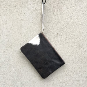 Kendal Reversible Cowhide Clutch Bag - Dark Chocolate White - KITTY KAT